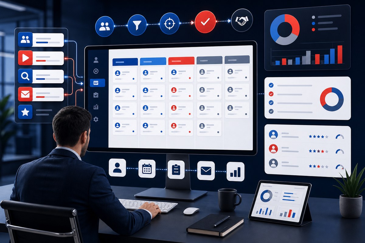 Концепт CRM и контроля продаж для B2B-услуг Трафик 108