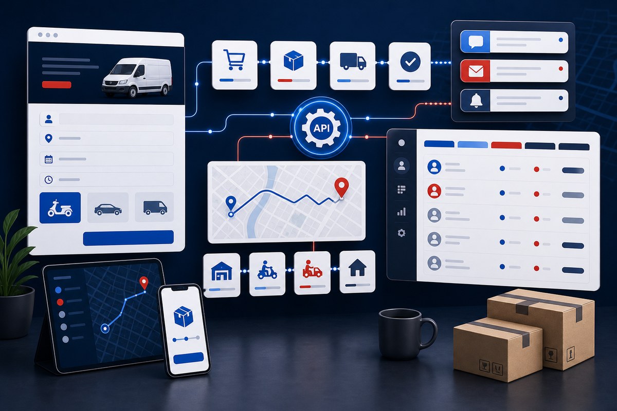 Концепт API-интеграции доставки, CRM и уведомлений Трафик 108